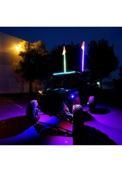 Atv Motosiklet Led Jop Anten Çok Renkli 55cm Bağlantı Aparatlı, Atv, Motosiklet Renkli Led