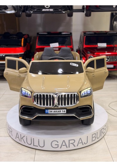 Bmw Akülü Araba 0-6 Yaş Özel Plaka Hediye Bej