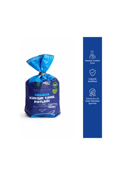 Ots Organik Karışık Tahıl Patlağı 60 gr (Organik Sertifikalı, Pestisit Analizli)