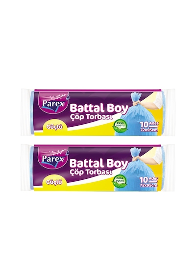 Güçlü Çöp Torbası Battal Boy 10'lu 72 X 95 Cm İkili Set