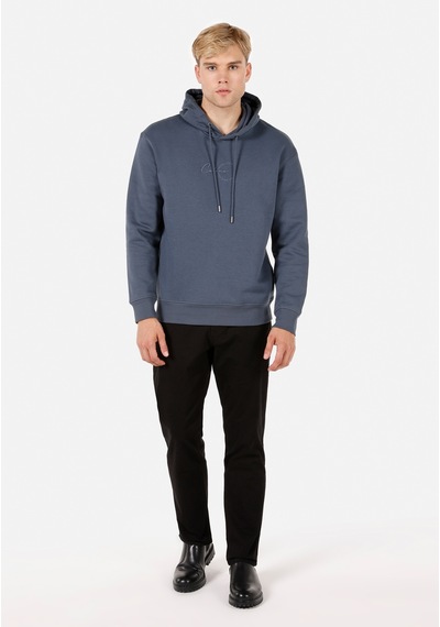 Colin's Colins Regular Fit Kapüşonlu Baskılı Mavi Erkek Sweatshirt İndigo