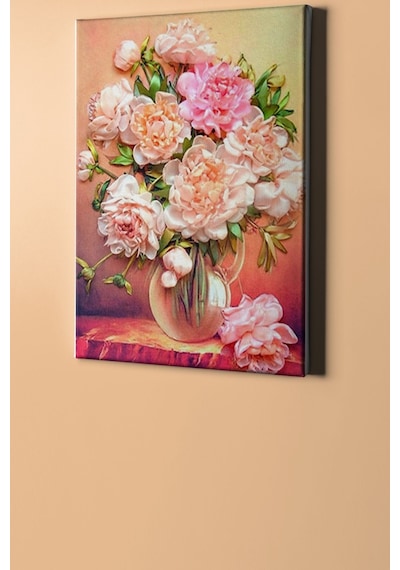 Webstyle Bir Demet Sakayık Renkli Sayılarla Boyama Seti Kasnaklı 40x50 Cm