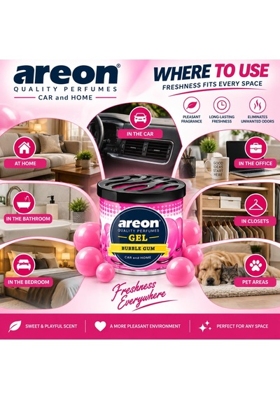 Areon Gel Can Bubble Gum Araç Bardaklık Kokusu