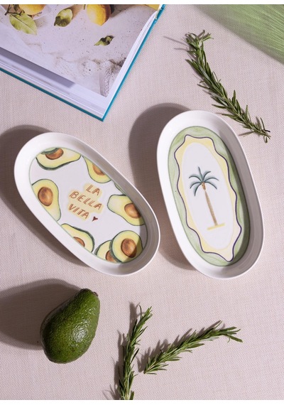 The Mia Itl0019 Italian Summer Oval Servis Tabağı 2li 29 Cm Ekru