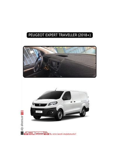 Peugeot Expert Traveller 2018+torpido Koruma Halısı Siyah Kenar