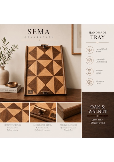 Sema Collection Dekoratif Ahşap Servis Tepsisi
