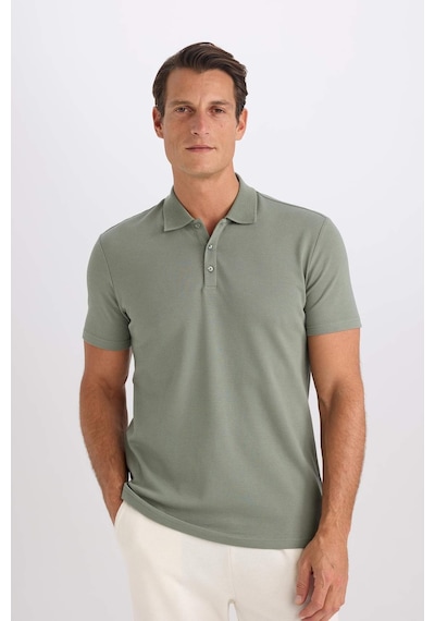 DeFacto Slim Fit Dar Kesim Polo Yaka Kısa Kollu Pamuklu Modal Karışımlı Basic Düz Tişört M6609AZ25SPGN460