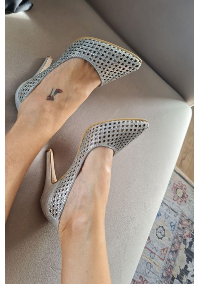 135 5399 Topukla Kadın Taşlı İnce Topuklu Stiletto Abiye Ayakkabı 001