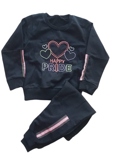 Ciks Junior Happy Pride Nakışlı Kız Çocuk Siyah/yeşil Şeritli Renk 2 Parça Takım 3381641