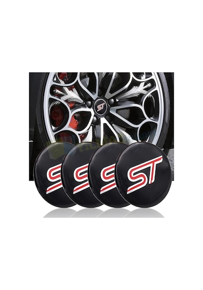 Ford St Logo Amblem Jant Göbeği 56 Mm Metal 3M Yapışkanlı 4 Adet