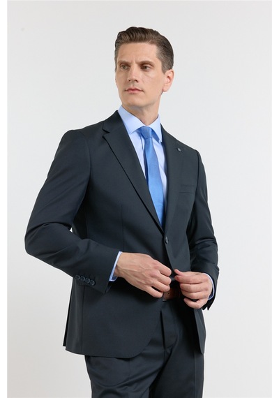 İmza Lacivert Mono Yaka Esnek Bel 6 Drop Comfort Fit Tam Astar Esnek Takım Elbise 1001260151
