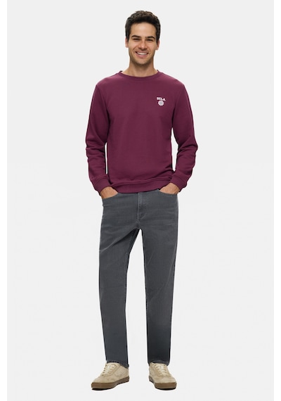 UCLA Valley Bordo Bisiklet Yaka Pamuklu Baskılı Standard Fit Erkek Sweatshirt