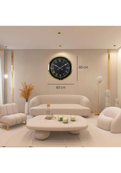Gold Prestij Roma 60 X 60 Cm Metal Duvar Saati Diğer