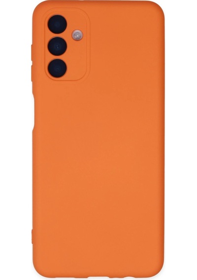 Samsung Uyumlu Galaxy A04s Kılıf Nano İçi Kadife Silikon Turuncu,