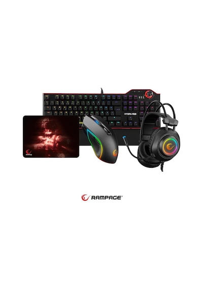 Rampage Hydra R6 Siyah Red Switch Rm-k19 Siyah Kulaklık Makrolu Rgb Mouse + Mousepad 4lü Oyuncu Seti Optik Rampage Hydra R6 Siyah Red Switch Rm-k19 Siyah Kulaklık Makrolu Rgb Mouse + Mousepad 4lü Oyuncu Seti Optik