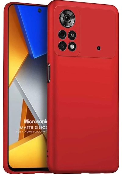 Microsonic Matte Silicone Xiaomi Poco M4 Pro 4G Kilif Kirmizi 557086022