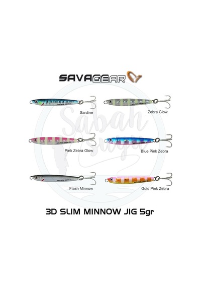 Savage Gear 3D Slim Minnow Baby Jig 5G 4.6Cm Blue Pink Zebra