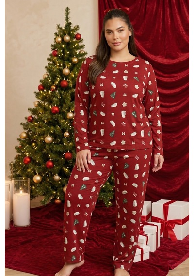Siyah İnci Yılbaşı Temalı Desenli Termal Kumaşlı Ultra Soft Yumuşak Büyük Beden Battal Boy Örme Pijama Takımı 26226717 Bordo Siyah İnci Yılbaşı Temalı Desenli Termal Kumaşlı Ultra Soft Yumuşak Büyük Beden Battal Boy Örme Pijama Takımı 26226717 Bordo