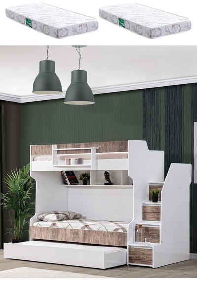 Ranza, Cesur Yavrulu Ranza - Ceviz 2 Adet Comfort Yatak 90 X 190 CM