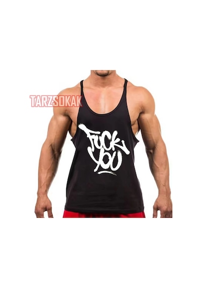 Tarzsokak Gym Tank Top Fitness Sporcu Atleti Gym123 Siyah