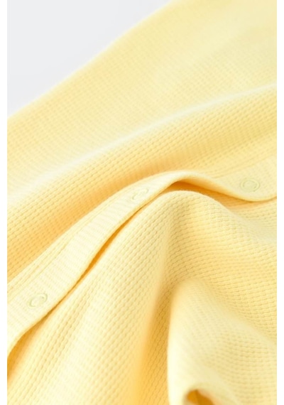BabyCosy Bebek Şort Kollu Tulum, %100 Organik Pamuk, Bebek Ve Yenidoğan Serisi - Csyw1016 Yellow