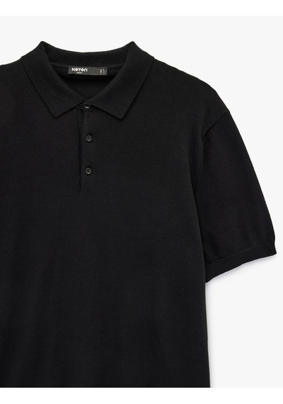 Koton Regular Fit Kol Detaylı Düğmeli Polo Yaka Kısa Kollu Triko Tişört Siyah 6sam70005ht Siyah Koton Regular Fit Kol Detaylı Düğmeli Polo Yaka Kısa Kollu Triko Tişört Siyah 6sam70005ht Siyah