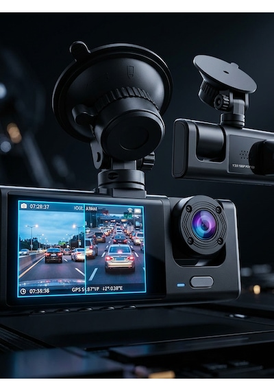 Bloom Picks 1080p Full Hd Dual Lens Araç İçi Kamera - 170 Geniş Açı Gece Görüşlü Yol Kayıt Cihazı