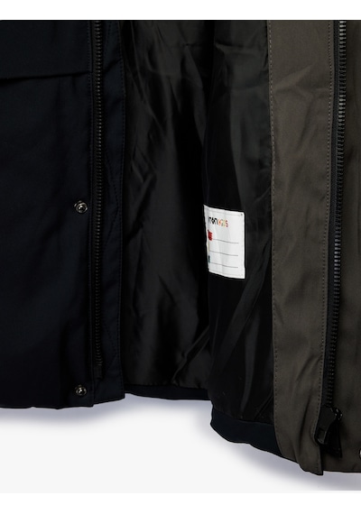 Koton Uzun Kollu Çıtçıt Detaylı Cepli Slim Fit Kapşonlu Mont Lacivert 6wkb00017tw Lacivert