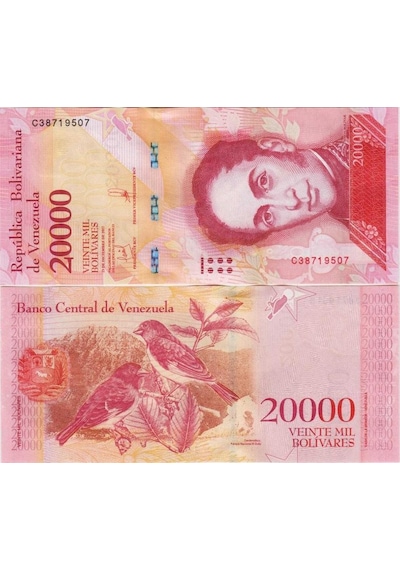 Venezuela 20.000 Bolivar 2017. Çil Kondisyon.