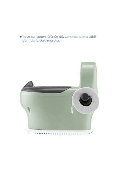 Babyjem Bebeğimin İlk Tuvaleti Sifon Sesli Lazımlık Oturak Soft Yeşil Çok Renkli
