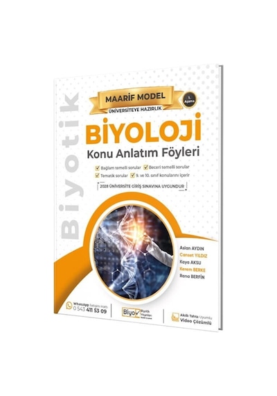 Üniversiteye Hazırlık Biyoloji Maarif Model Konu Anlatım Föyleri Biyotik Yayınları