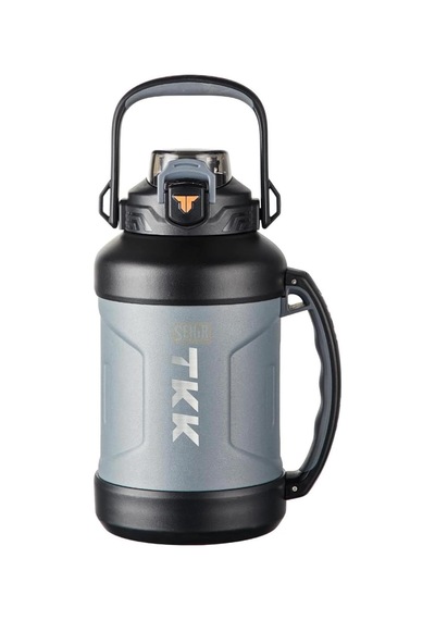 Tkk Mega Boy 1650ml Pipetli/pipetsiz Kullanım Askılı Paslanmaz Çelik Termos Matara Siyah Açık Beyaz