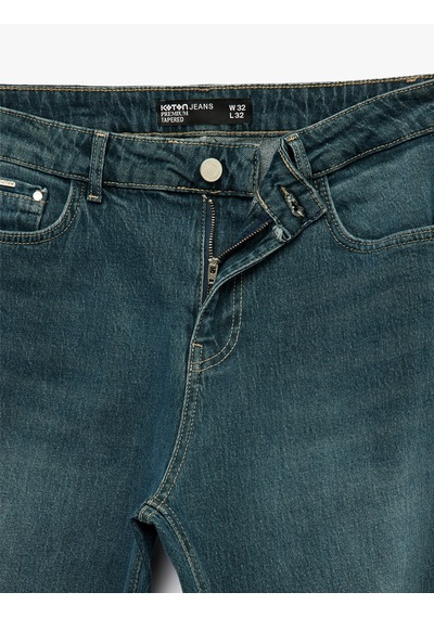 Koton Regular Fit Pamuklu Tapered Jean Pantolon - Joe Jean İndigo Stone 6sam40280nd İndigo - Taş