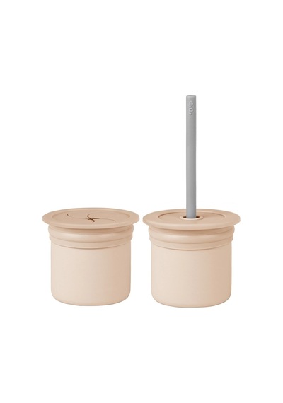 Ham+hüp Pipetli Silikon Bardak Seti Bubble Beige / Powder Grey '