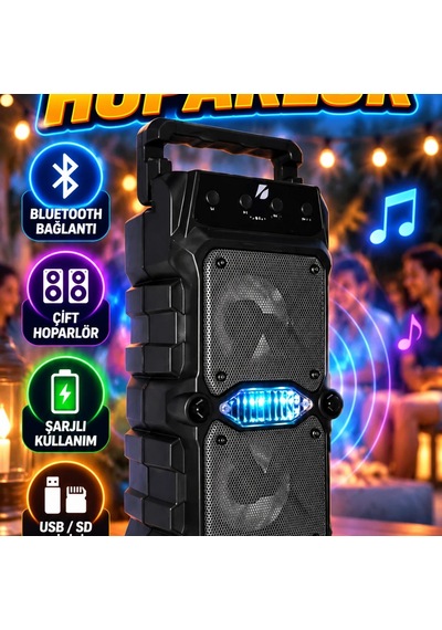 Kts 1096 Çift Çıkışlı Bluetooth Hoparlör