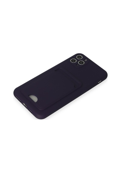Apple iPhone Uyumlu 11 Pro Max - Kılıf Kelvin Kartvizitli Silikon - Derin Mor