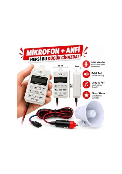 Pazarcı Anfisi Ses Sistemi Seti Mini Anfili Usb'li