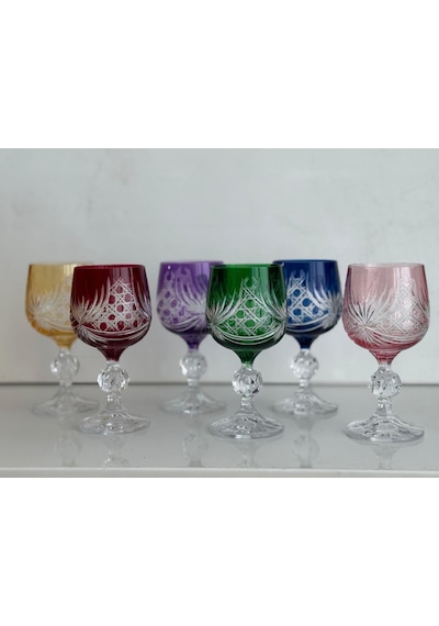 Bohemia Kristal Kahve Yanı Su Bardağı 150 Cc 6 Adet Renkli