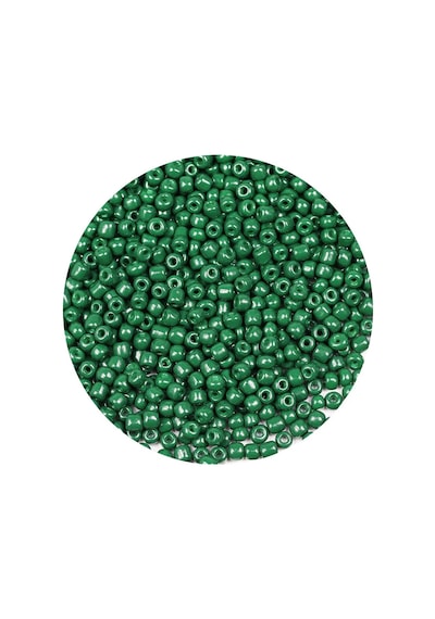 Koyu Yeşil Renk 4 Mm Yaklaşık 660 Adet / 60 Gram Cam Boncuk Oya Yazma Bileklik Ve Kolye