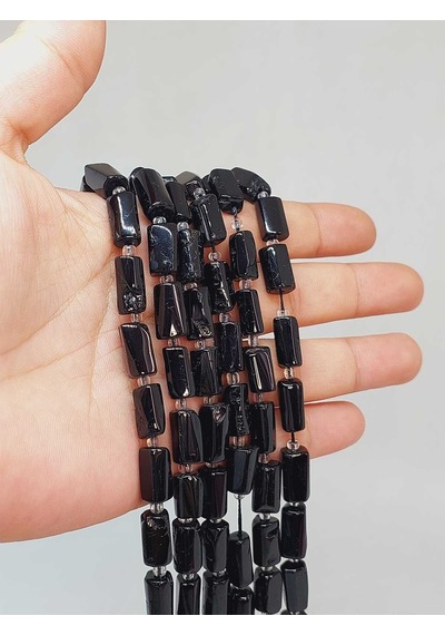 Bileklik Boy Turmalin Taşı 7x12.5mm Yarım Dizi 49922 18cm Uzunluğundadır Çok Renkli