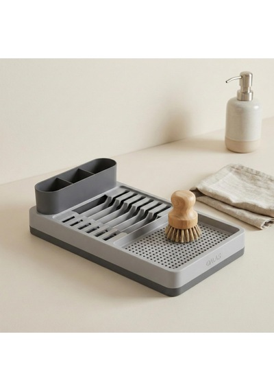 Deconox Aqua Gri Tezgah Üstü Bulaşıklık - Modern Mutfak Organizer