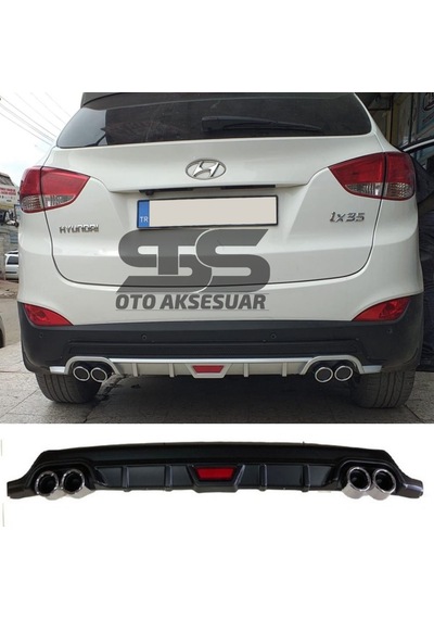 Hyundai İx35 Difüzör Arka Tampon Eki 4 Egzoz Çıkışlı Siyah Tip