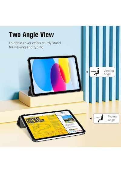 Apple Uyumlu iPad, A16 11.nesil 2025 Smart Folio Cover Akıllı Uyku Modlu Pu Deri Standlı Tablet Kılıfı Kapaklı Kılıf