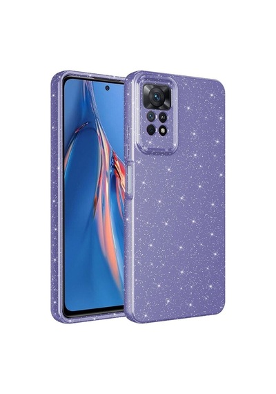 Xiaomi Redmi Note 12 Pro 4g Kılıf Kamera Korumalı Simli Lüks Zore Koton Kapak Mor