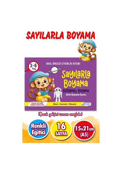 3-6 Yaş Sayılarla Boyama Kitabı Kodlama Mantığı & Zeka Geliştirici Etkinlik