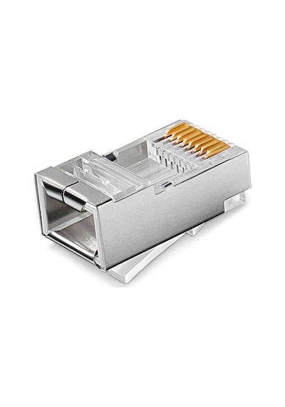 100 Adet - Cat5 Cat6 Metal Konnektör Jack 8p8c Rj45 Ağ Bağlantı Konnektörü