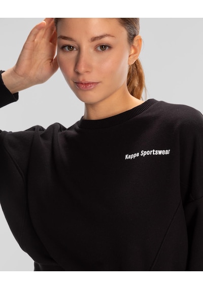 Kappa Authentic Jessa-wmn-sweatshirt Kadın Siyah Regular Sweatshirt