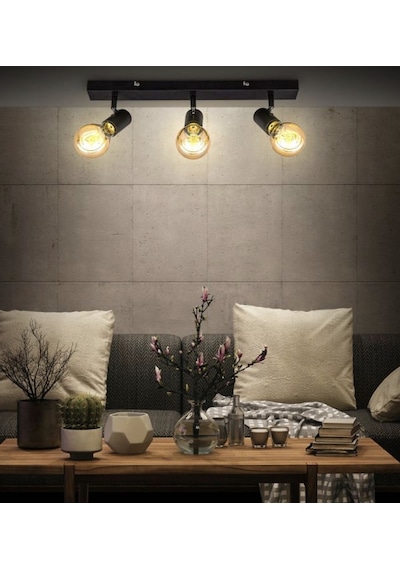 Rsylight Retro Metal  3 Lü Masallı Tavan Plofyoner Rustik Hareket