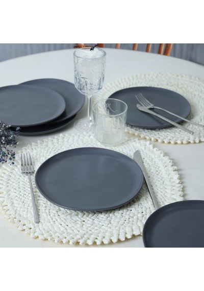 Mat Gri Sardes Pasta Tabağı 22 Cm 6 Adet 959 Çok Renkli
