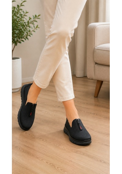Homiro Kadın Nefes Alan Hafif Loafer Bej Siyah Homiro Kadın Nefes Alan Hafif Loafer Bej Siyah